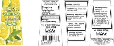 Image Description (Lemon Verbena Anti Bacterial Hand Sanitizer 29 mL 62vv)
